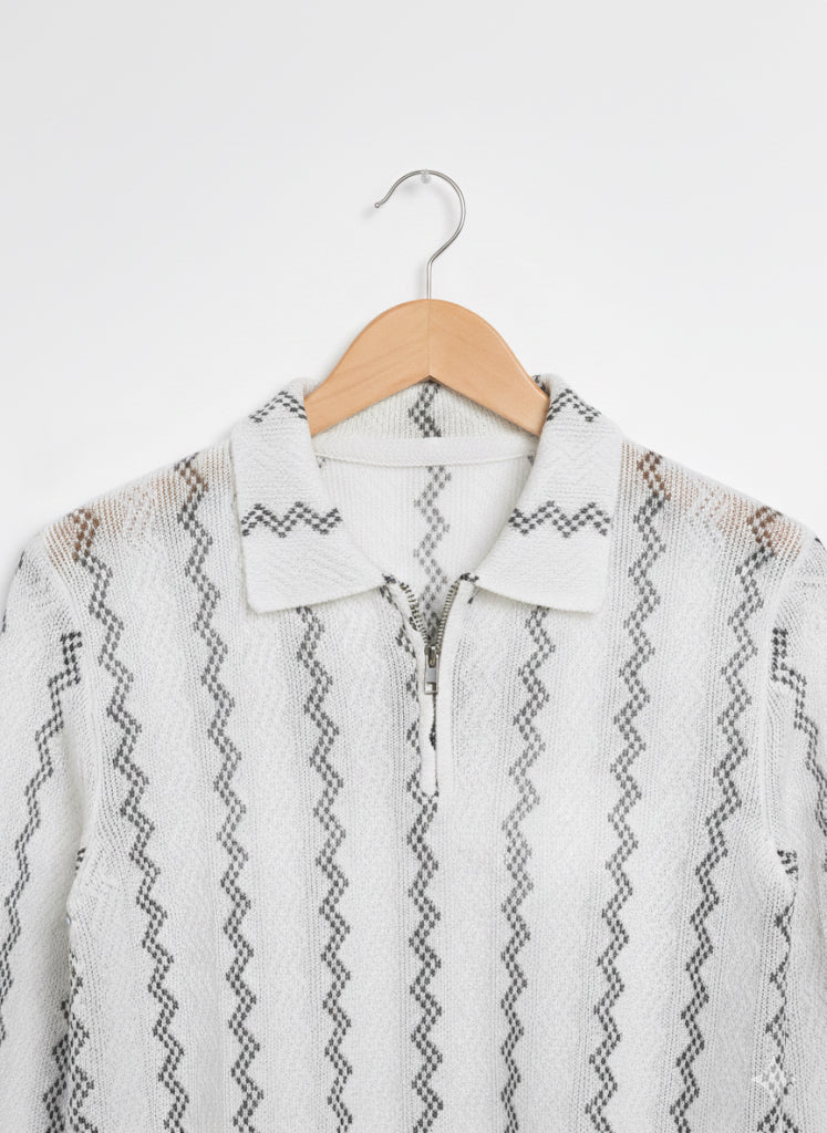 Zigzag Knitted Polo