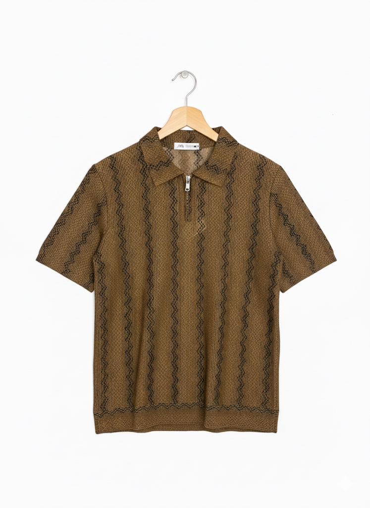 Zigzag Knitted Polo