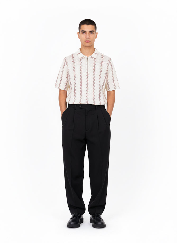 Zigzag Knitted Polo