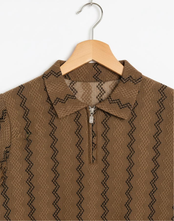 Zigzag Knitted Polo