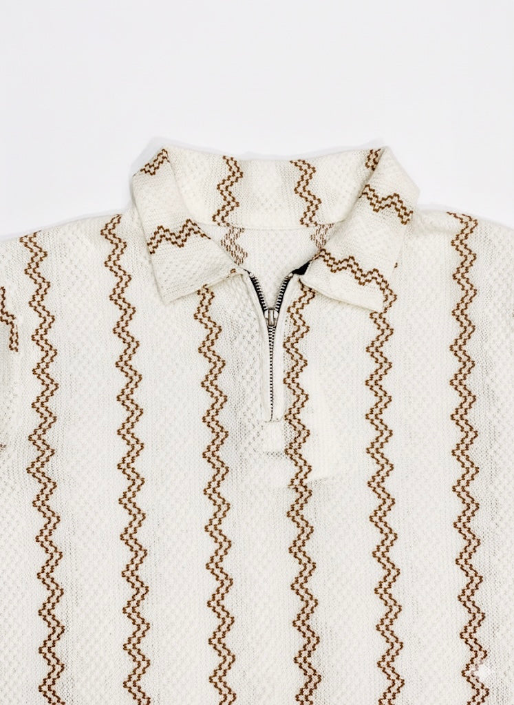 Zigzag Knitted Polo