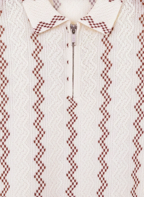 Zigzag Knitted Polo