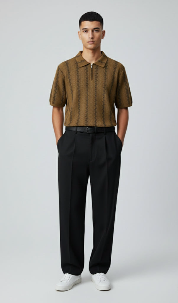 Zigzag Knitted Polo
