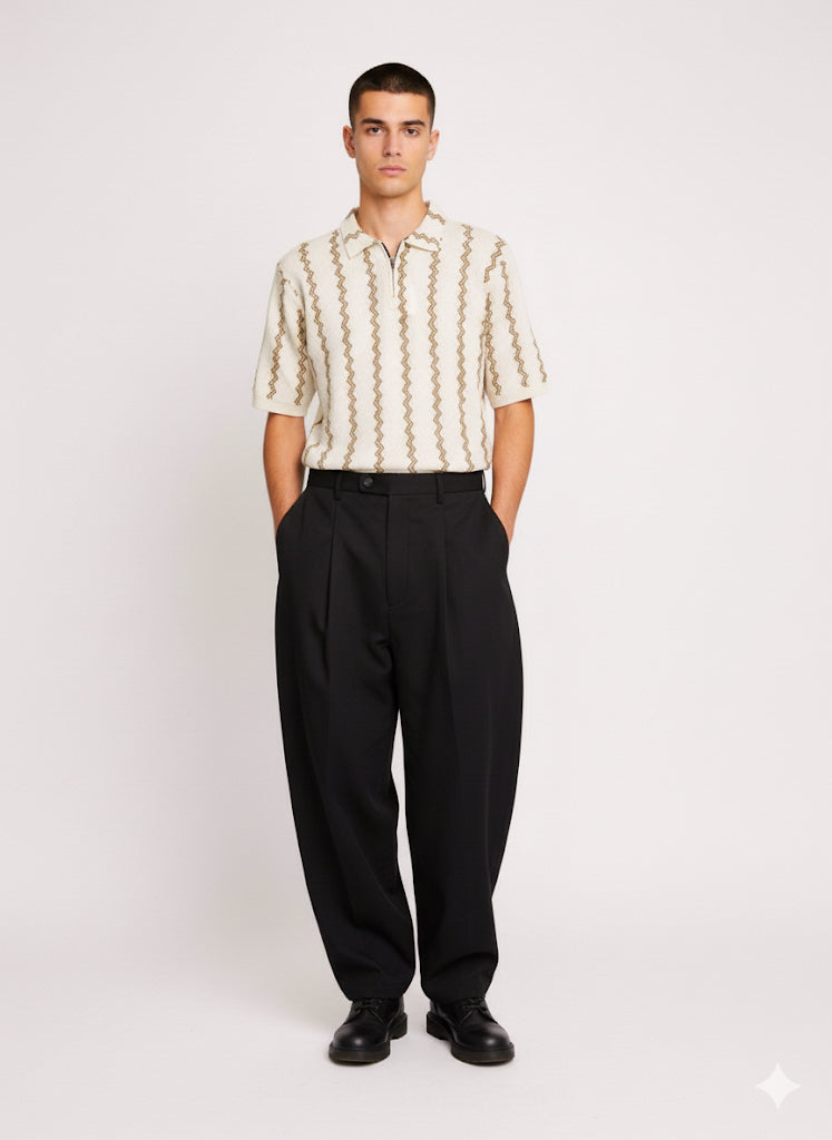 Zigzag Knitted Polo