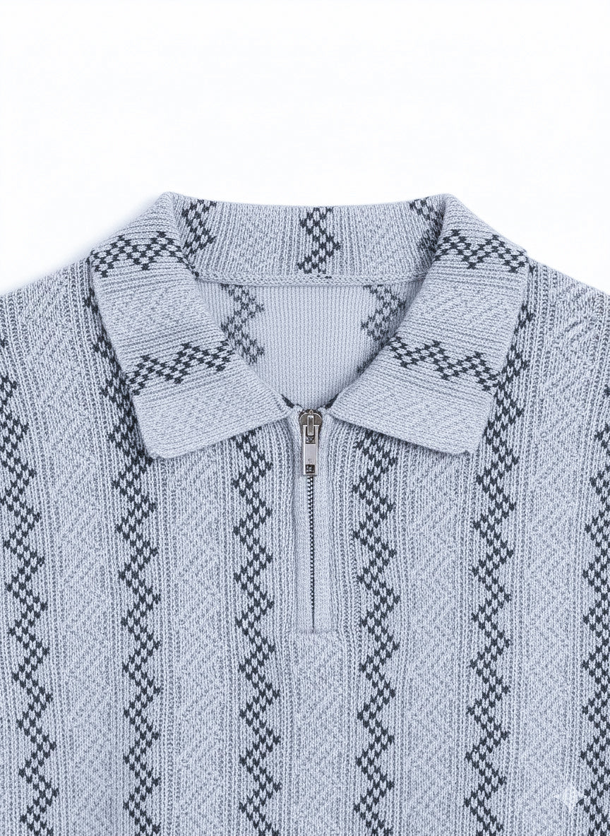 Zigzag Knitted Polo