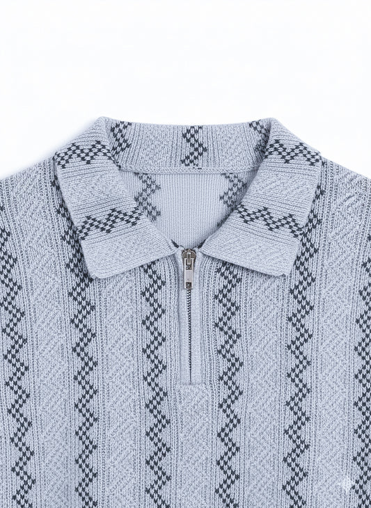 Zigzag Knitted Polo
