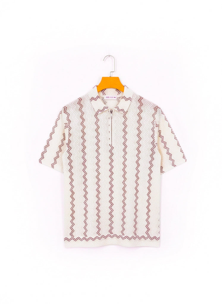 Zigzag Knitted Polo