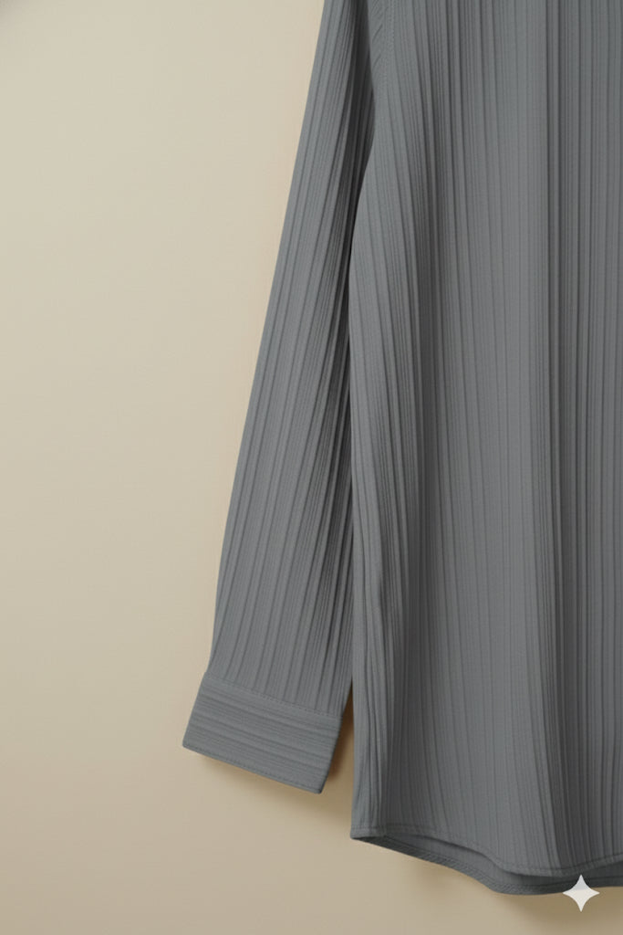 Charcoal Gray textured strip shirt