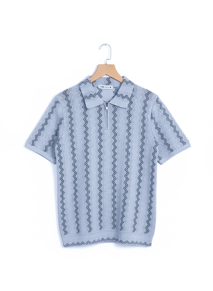 Zigzag Knitted Polo
